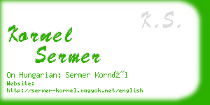 kornel sermer business card